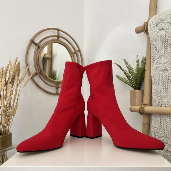 Zara Red Sock Boots - Picture 3 of 8